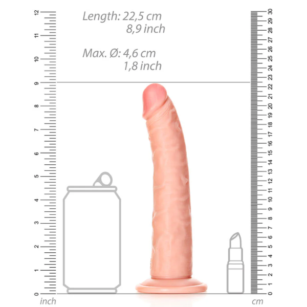 RealRock Realistic Slim Dildo No Balls 8 Inch - Totally Adult
