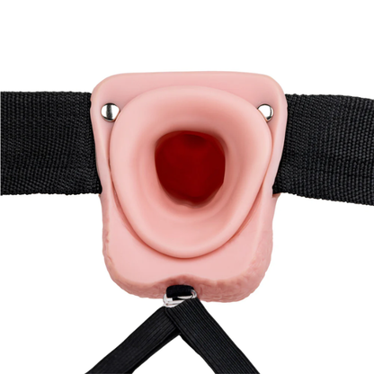 RealRock Vibrating Hollow Strap-On With Balls 9 Inch - Totally Adult
