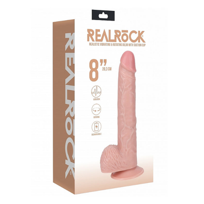 RealRock Vibrating & Rotating Rechargeable Straight with Balls 8 Inch - Totally Adult