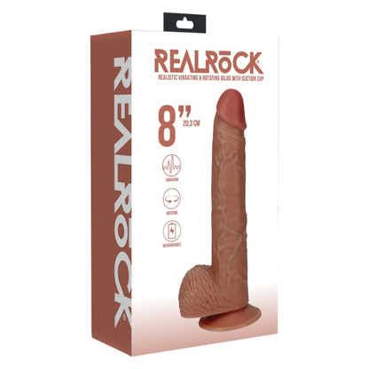 RealRock Vibrating & Thrusting Dildo With Balls 8 Inch - Totally Adult