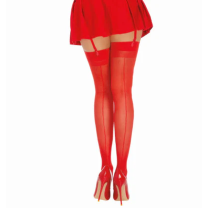 Dreamgirl Thigh High Sheer Stockings Red