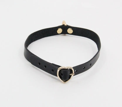 Buckle Collar with Heart Clasp - Totally Adult