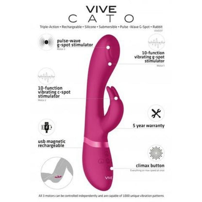 Vive Cato Rechargeable Pulse G-Spot Rabbit - Totally Adult
