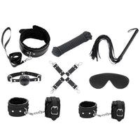 Love in Leather 9 Piece Bondage Kit - Totally Adult