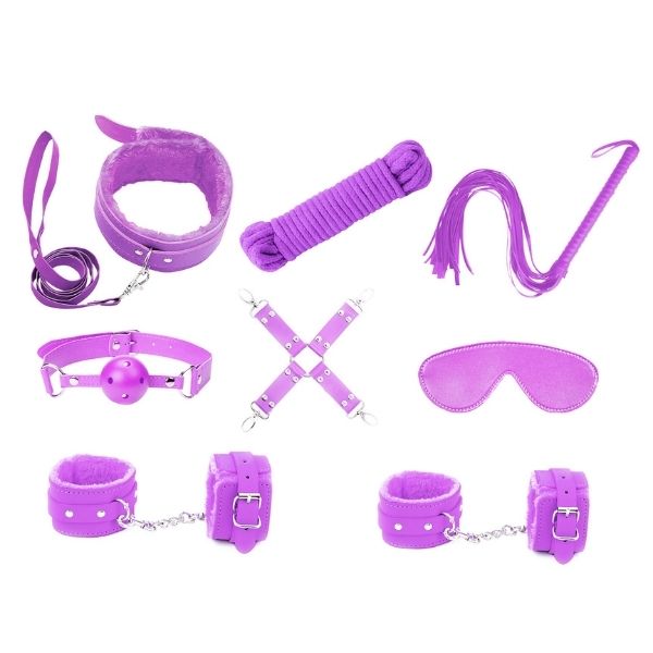 Love in Leather 9 Piece Bondage Kit - Totally Adult