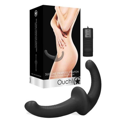 Ouch Vibrating Silicone Strapless Strap On - Totally Adult